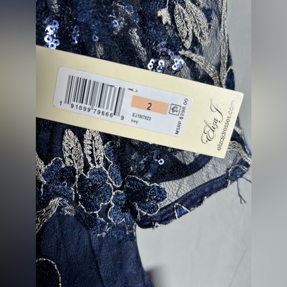 Eliza J Embroidered Sequin Midi Dress - Picture 7 of 7